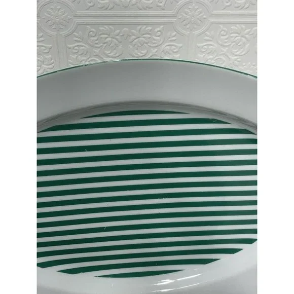 Rauschert Culinary Editions Porcelain Service Platter 14 Inch Green White Stripe